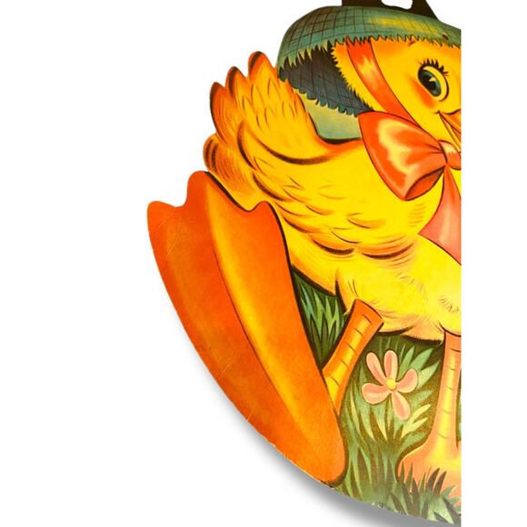 Vintage Dennison Spring Baby Duck 17" Diecut Cute Easter Paperboard Decor - Picture 4 of 7